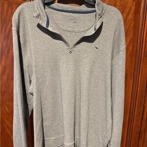 Vineyard Vines Men's Heather Gray Zip-Up Sweater